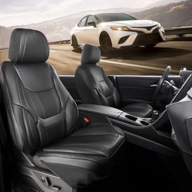 Imagem de Coverland Capas de assento de carro personalizadas compatíveis com Civic, Accord, Malibu, Sonata, Camaro, Camry - Protetor personalizado à prova d'água de espuma viscoelástica de couro premium assento