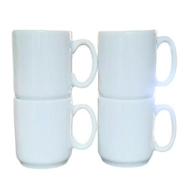 Imagem de Jogo 4 canecas 150ml - Kit Porcelana branca - Antilope Decor Porcelana