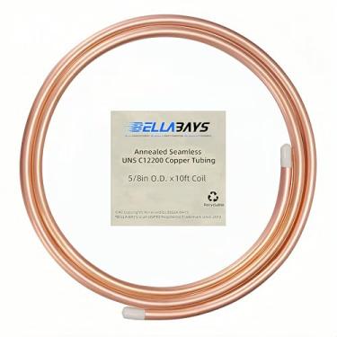 Imagem de BELLA BAYS Tubo de cobre 1,5 cm OD x 1,4 cm ID x 3,5 m, 99,9% C12200 ASTM B280 Tubo de refrigeração ACR sem costura bobina macia redonda T2 tubo de cobre puro para sistema HVAC, geladeiras, indústria,