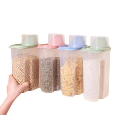 Imagem de Potes Porta Ração Liquido Sabão em Pó 1,7L Com Medidor 3 Peças - PLAST