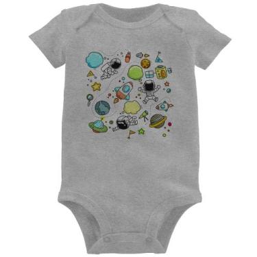 Imagem de Body Bebê Astronauta - Foca na Moda, Cinza, P