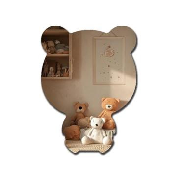Imagem de MACGIKMIRO Lovely Bear Espelho acrílico inquebrável espelho não quebrável espelho inquebrável espelho de parede acrílico espelhos decorativos espelhos sem moldura para decoração de sala de casa