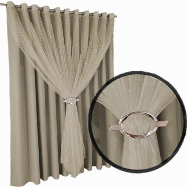 Imagem de cortina blackout Fiori corta luz 8,00 x 2,40 c/voal branco - Bravin Co