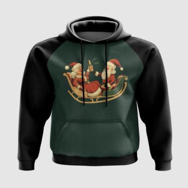 Imagem de Blusa com Capuz Papai e Mamãe Noel Bebendo no Trenó - A Fabriqueta, G