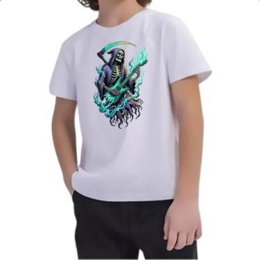 Imagem de Camiseta Infantil Morte tocando guitarra - Alearts, 8