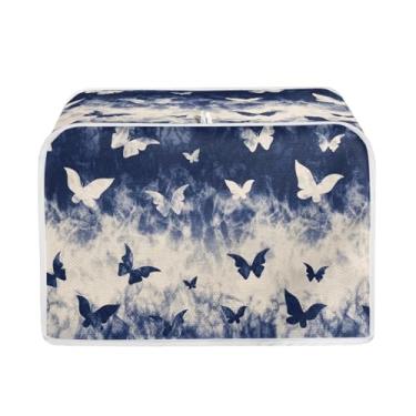 Imagem de JEOCODY Capa de torradeira de borboleta azul para fazer pão e torradeira serve para a maioria das torradeiras padrão de 2 fatias, tamanho universal, capa à prova de poeira, presente feminino