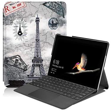 Imagem de Gylint Capa para Surface Go 4 2023/Go 3 2021/Go 2 2020/Surface Go 2018, capa inteligente de couro com suporte para lápis para Microsoft Surface Go Tower