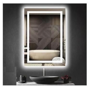 Imagem de Espelho jateado iluminado com led frio 60x90cm - Woodglass