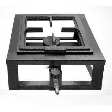 Imagem de Fogão de Mesa 1 Boca Para Camping Grelha em Ferro Fundido Alta Pressão