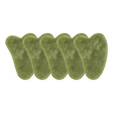 Imagem de Kit 5 Massageador Gua Sha Placa de Pedra de Jade Natural – Terapia Facial Chinesa para Rejuvenescimento da Pele
