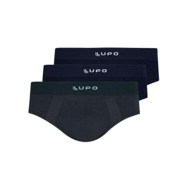 Imagem de Kit com 3 Cuecas Slip Lupo 681-001 Colorido, Preto, XG