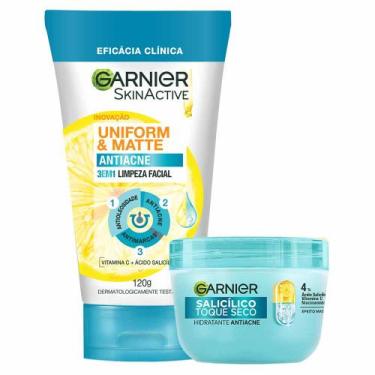 Imagem de Garnier Skin Antiacne Kit - Hidratante Facial + Sabonete Facial 3 em 1