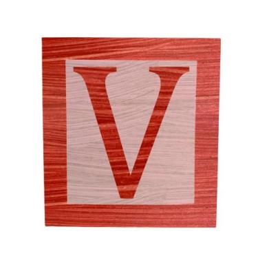 Imagem de Cubo Rosa Letra Vermelha com Aplique Festa Chá de Bebê Decoração 8x8x8