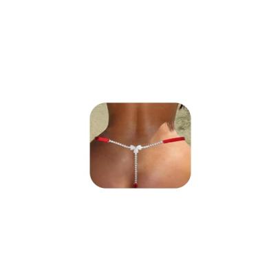 Imagem de Calcinha tanga de cristal com pingente de borboleta sexy, ajustável, calcinha fio dental com strass, festival, rave, joia fio dental, Medium, Liga metálica, Sem Pedra Preciosa