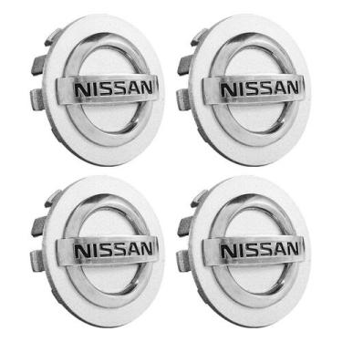 Imagem de Jogo 4 Calota Calotinha Meio Roda Nissan March Sentra Versa Prata - GF
