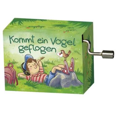 Imagem de Caixinha Musical Fridolin, um pássaro vem voando Caixa motivo: um páss