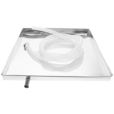 Imagem de NOLITOY 1 conjunto de bandeja coletora de ar condicionado à prova de vazamento com mangueira de drenagem para coleta de água compatível com vários modelos (15,74 polegadas)