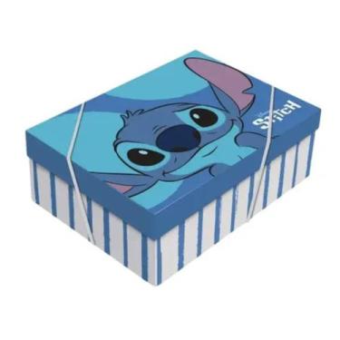 Imagem de Caixa Retangular Com Tampa Stitch M 35x25x11cm Unid - Cromus