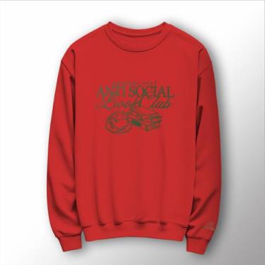 Imagem de Blusa Moletom Gola Careca Capuz Bolso Club Anti Social - Lobo Sete, M,