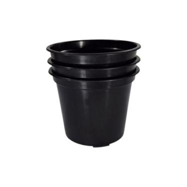 Imagem de Vaso Preto Com Borda Furos No Fundo Para Drenagem da Água - Russo Art