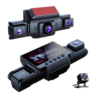 Imagem de Câmera veicular de 4 lentes para carros, aplicativo WiFi, DVR, proteção panorâmica de 360 graus, WDR, HD 1080p, câmeras frontais internas e traseiras, gravador de vídeo de visão noturna