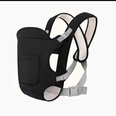 Imagem de Canguru Ergonômico para Bebê, Alças X Cruzadas, Posição Lateral para Dormir, Preto