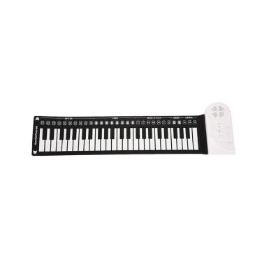 Imagem de Piano enrolado à mão com trompa - Piano de órgão elétrico portátil de 49 teclas com instrumentos de teclado dobráveis Presente educacional para pessoa