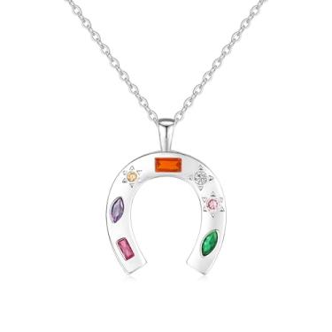 Imagem de HANRESHE Colar de ferradura Lucky Horseshoe com pingente de ferradura banhado a ouro para mulheres, Small, Cobre, Sem Pedra Preciosa