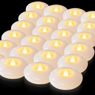 Imagem de Velas flutuantes LED sem chama de 7,62 cm brancas à prova d`água (48)