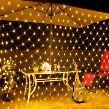 Imagem de Pisca Pisca Rede de Natal Cortina 5METRO X 80CM  8Função Branco Frio E