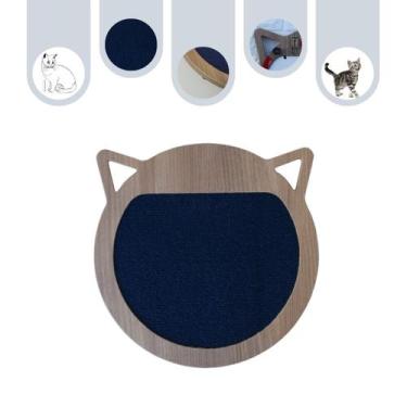Imagem de Arranhador Gato Piso Parede Garfield Amadeirado - Azul - Maderacco