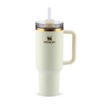 Imagem de Stanley - Quencher H2.0 FlowState 1,18L - Copo de aço inoxidável com isolamento a vácuo, tampa e canudo, para água, chá gelado, café, smoothies e muito mais, Cream Moon