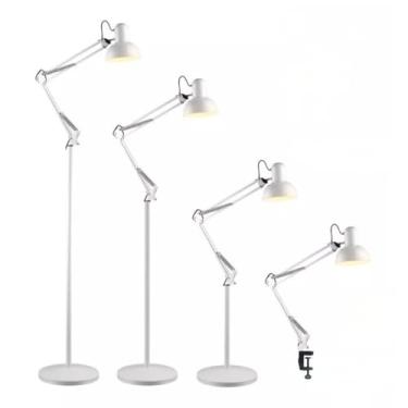 Imagem de Luminária Piso Chão 1,90m Articulada Abajur 930B + 1 Lâmpada LED + Garra(BRANCO)