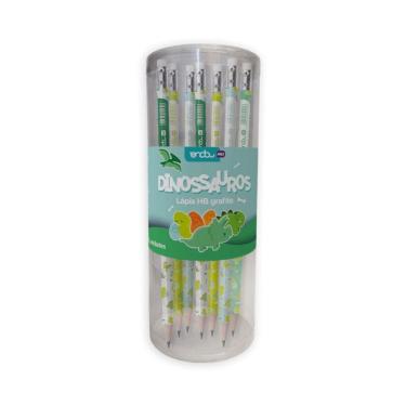 Imagem de Lápis Hb Grafite Borracha - Dinossauros - Pote 72 Unidades