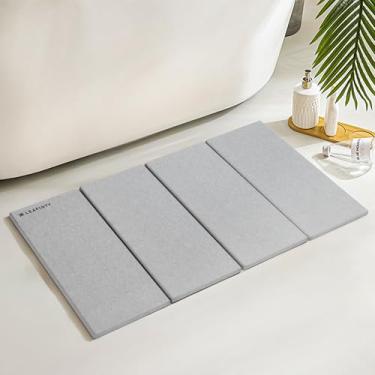 Imagem de Leafinty Tapete de pedra de banho 60 cm x 39 cm | Tapete de banho de pedra de diatomita premium | Tapete de banheiro de secagem rápida e antiderrapante |