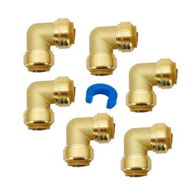 Imagem de Z LTP43201 3/10.2 cm Conexões de cotovelo de 90 graus - Pacote com 6, para tubos PEX, CPVC, HDPE, PE-RT, cobre, PP/ABS/PVC - Instalação rápida e fácil