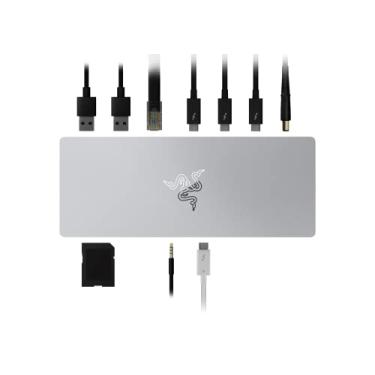 Imagem de Razer Dock Thunderbolt 4: certificação Thunderbolt 4-10 portas em um - saída de vídeo dupla 4K ou única 8K - à prova de futuro e compatível com retrocesso - Mercury White