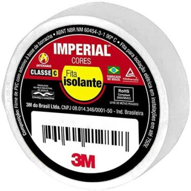 Imagem de Fita Isolante Imperial 18 mm x 10 Metros Branca - HB004298004 - 3M