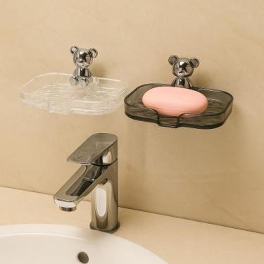 Imagem de Saboneteira Adesiva Infantil Moderno E Detalhe Em Urso Metalizado Perf