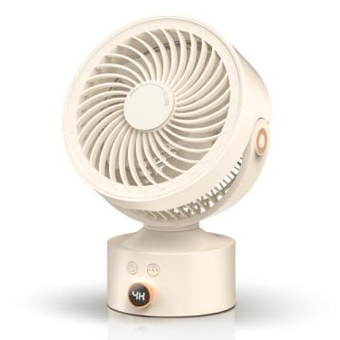 Imagem de Yincook Ventilador de mesa, ventilador oscilante pequeno, ventiladores de mesa de 22 cm silenciosos