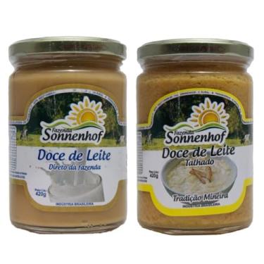 Imagem de Doce de Leite Cremoso Pastoso - 1 Puro + 1 Talhado 420g cada - Fazenda Sonnenhof