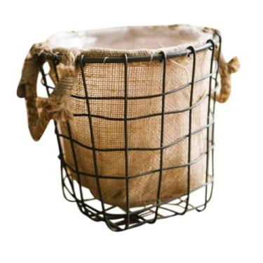 Imagem de Generic Cesta de ferro para artesanato, vaso de plantas, decoração, arranjo floral, suporte para flores na, sala de estar, decoração de, S