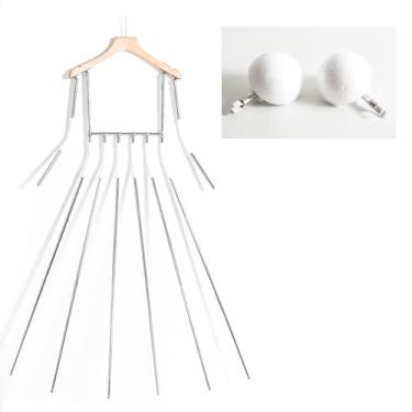 Imagem de Cabides de exibição de roupas em forma de corpo de metal com braços de cintura ajustáveis, suporte para boutique de varejo, tronco de manequim feminino para mostra de fotografia, A10 (natural