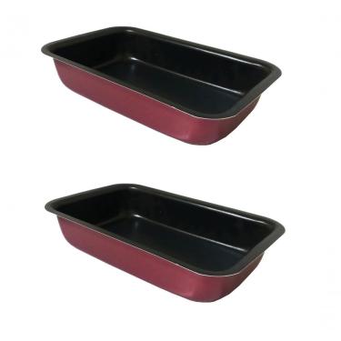 Imagem de Kit 2 Formas Assadeiras De Cuca Retangular Antiaderente