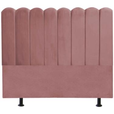 Imagem de Cabeceira Nuvem Cama Box King 195 Cm Alanis Suede Rosê