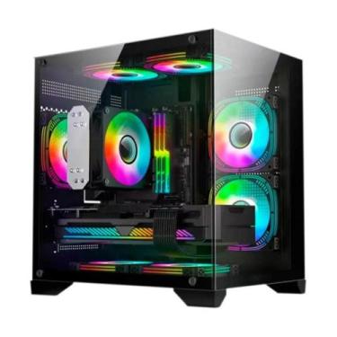 Imagem de Gabinete Gamer M-Atx Hayom Mini Tower Gb1790 Rgb Lateral de Vidro C/ 4