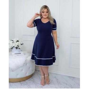 Imagem de Vestido Evangélico Feminino Midi Godê Festa Igreja Barato Oferta Ataca