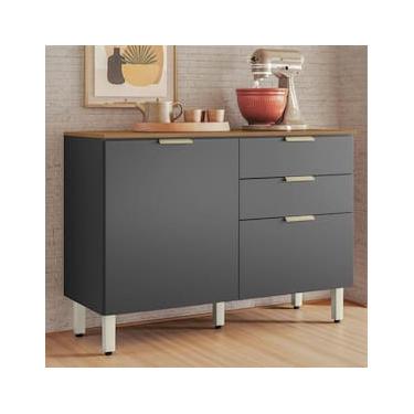 Imagem de Balcão Demóbile Aspen com 2 Portas, 2 Gavetas e 1 Prateleira - 120cm de largura