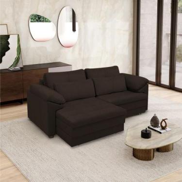 Imagem de Sofá Retrátil Manual Sala de Estar Nolan Bipartido 250cm Conforto Prem