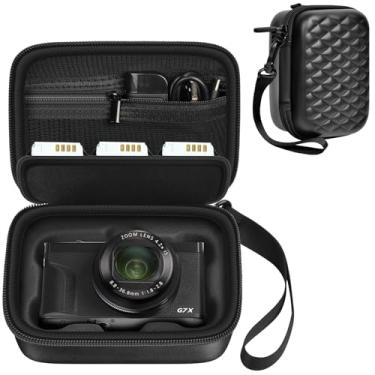 Imagem de GWCASE Bolsa Para Câmera Digital Canon Powershot G7X Mark Ii / Iii Sx740 Sx720, Interior Acolchoado E Compartimentos De Proteção, Bolsos Malha, Cartões Memória Outros Acessórios